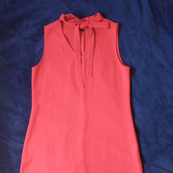 Cloth & People sleeveless red sheath dress with tie front neckline Size M - Picture 1 of 6